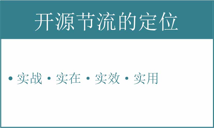 开源节流的定位